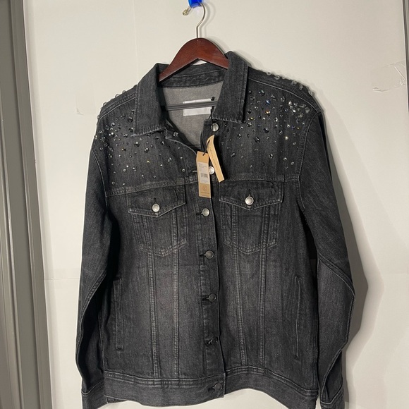 Rebecca Minkoff Embellished Charcoal Denim Jacket - Picture 2 of 5
